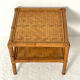 Table d'appoint en rotin vintage 1970