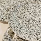 4 plates Quadrifoglio Italy speckled black and blue