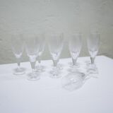 Series of 10 vintage crystal champagne flutes