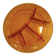 Vintage compartmentalized plate in amber glass, retro design from the 70s