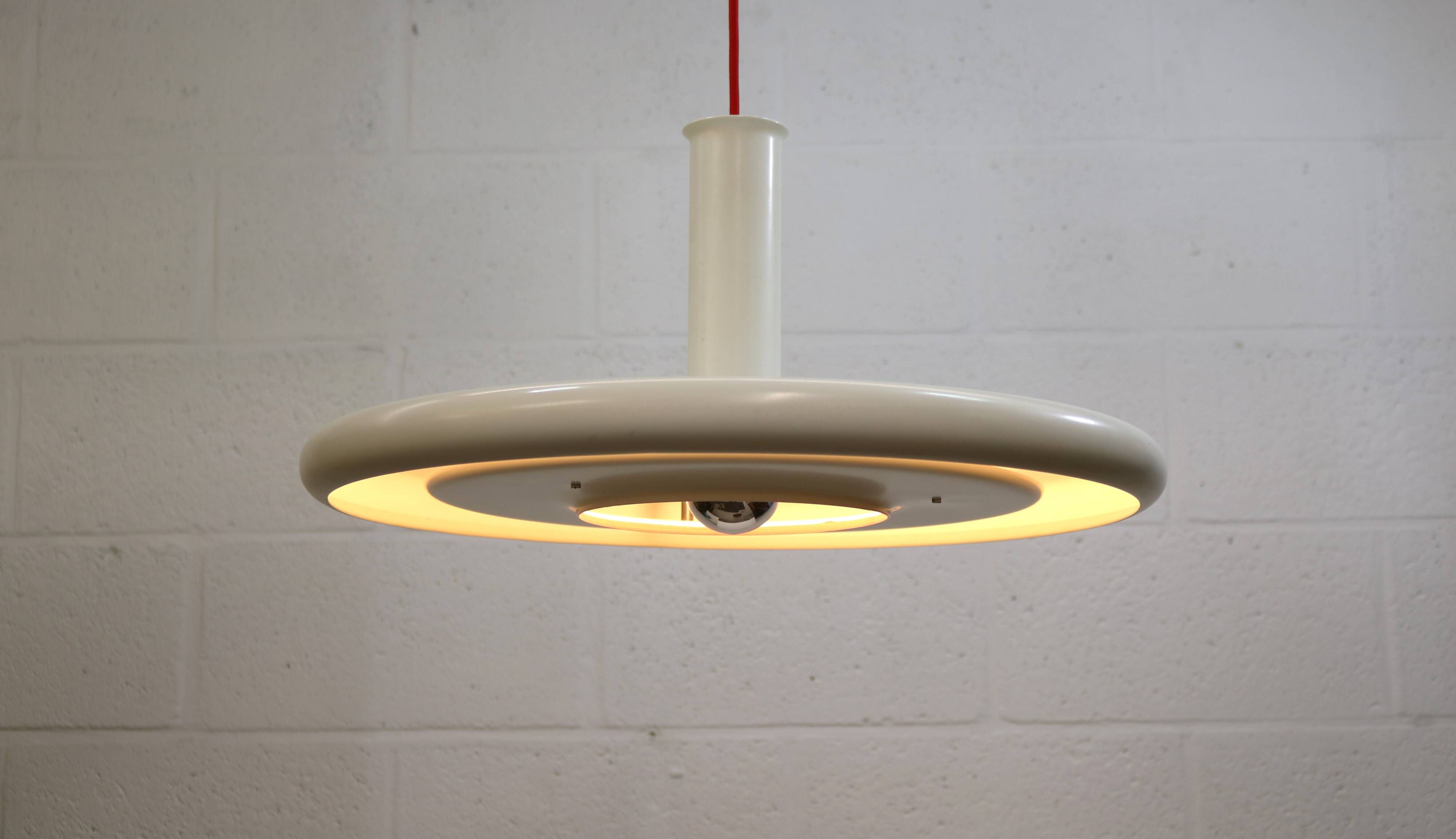 White XL Fog & Morup Optima Pendant Lamp: Hans Due Design, Denmark 1970s