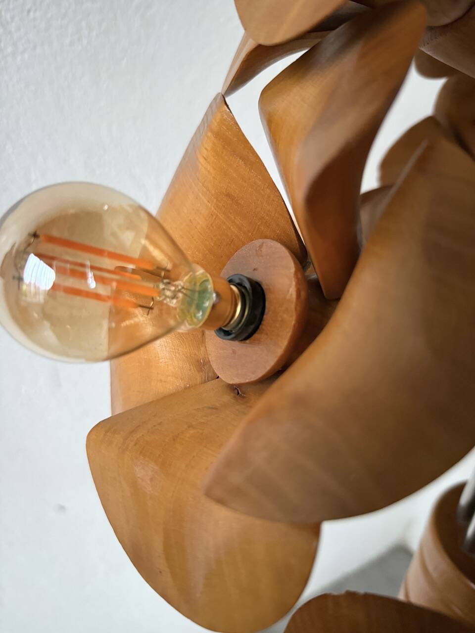 Ornamental floor lamp with "flower" patterns from the 1970s.