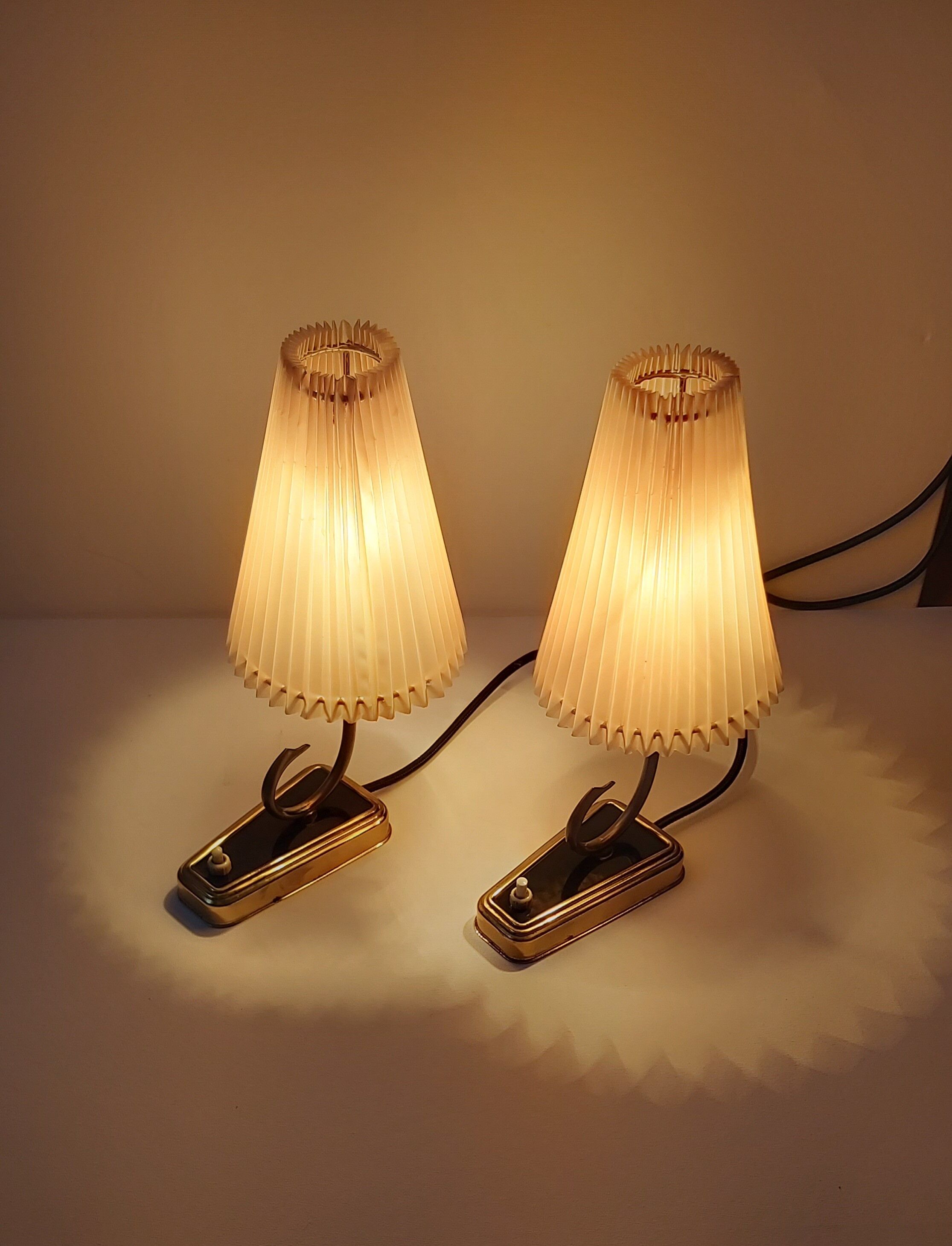 Pair of bedroom lamps, Germany, 1950s