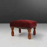 Red Art Deco stool Ca.1930
