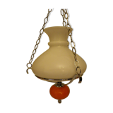 Vintage hanging from the 70s with chrome frame and enamelled orange ball finish