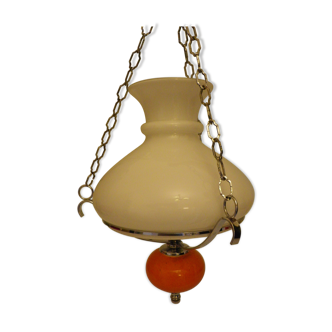 Vintage hanging from the 70s with chrome frame and enamelled orange ball finish
