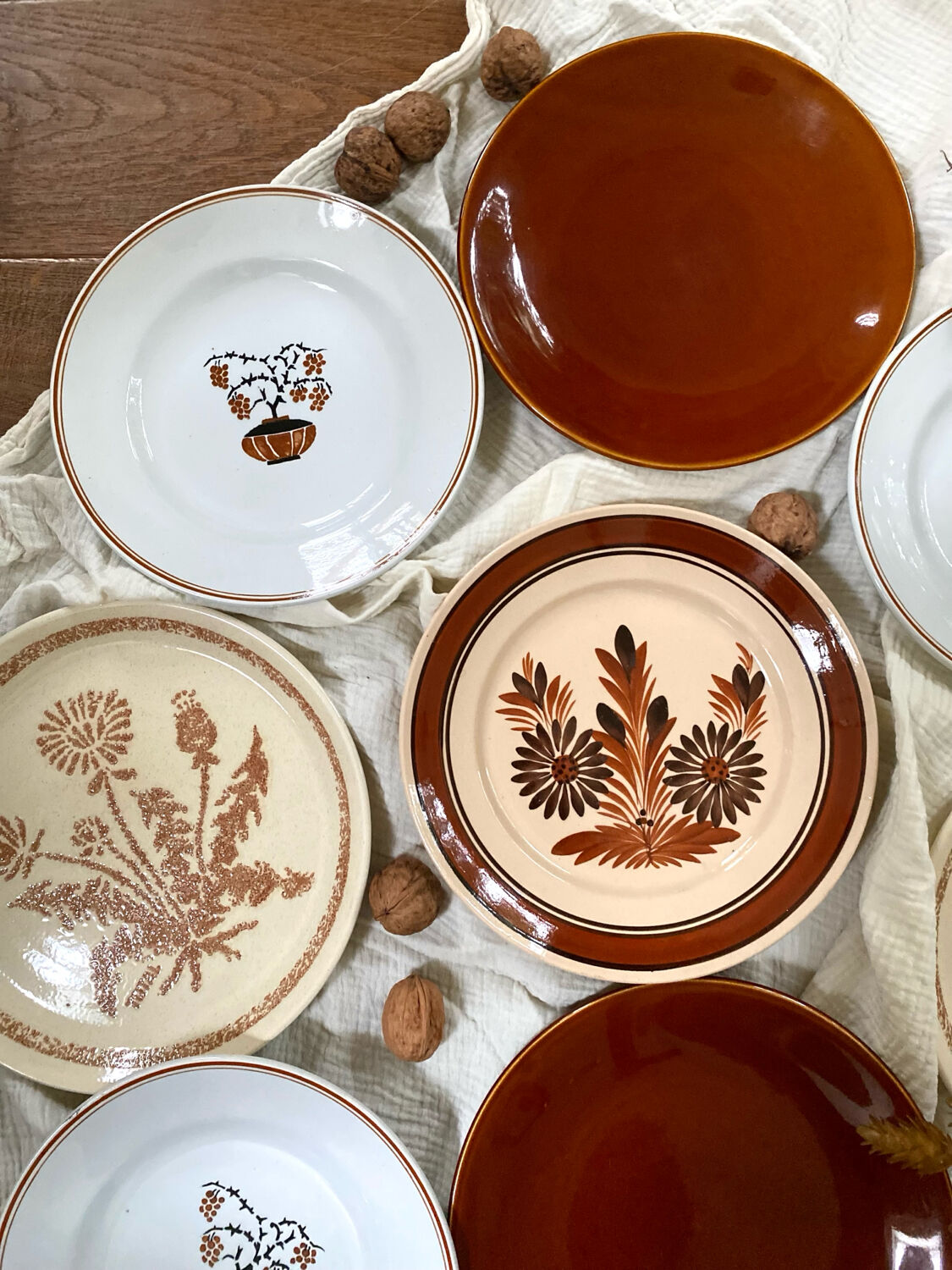Mismatched antique plates