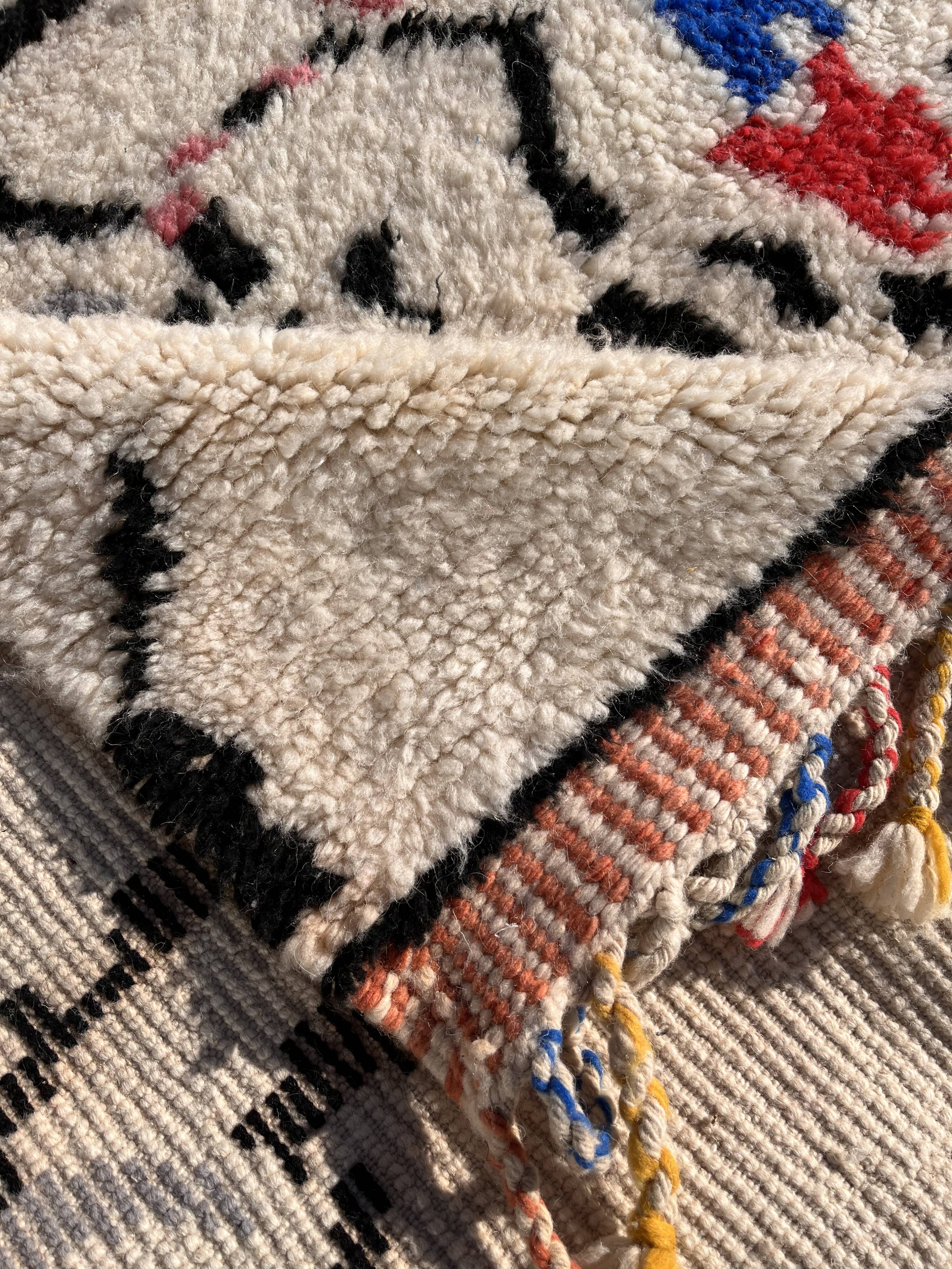 Large modern berber beni ouarain wool rug