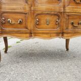 Commode crossbow style louis xv 2 drawers in walnut