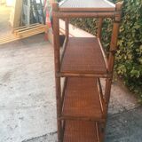 Vintage rattan and bamboo shelf