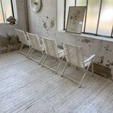 4 white wooden garden chairs