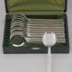 Christofle Mira, Ondulation, 12 spoons, silver-plated ice scoops, excellent condition.