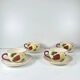 Set of 4 cups with saucers, "Apple" style earthenware