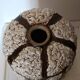 Large brutalist lamp base in glazed ceramic, Fat Lava decor 1970.