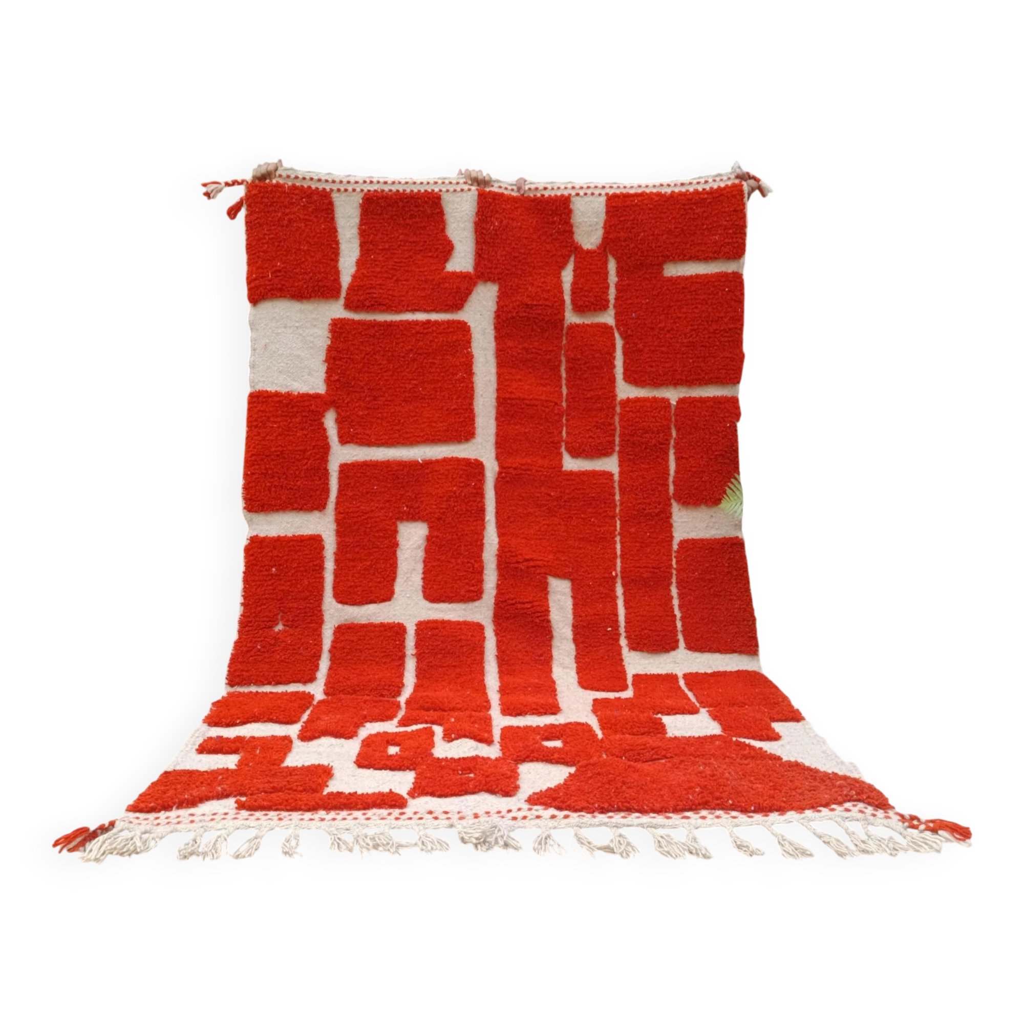 Handmade Moroccan wool rug, large size 250x150 cm, handcrafted.