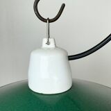 Industrial green enamel pendant light, 1970s