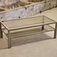 Double-top coffee table with smoked glass top and chromed steel 1970