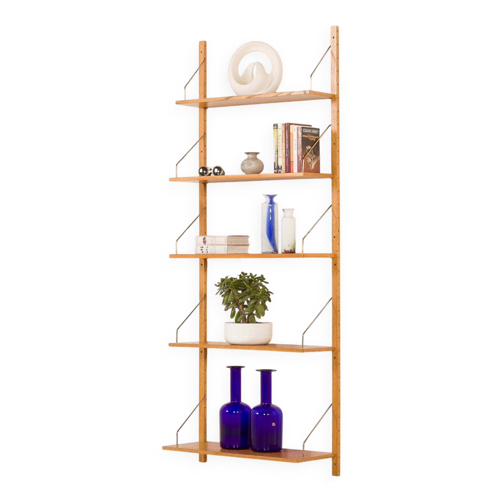 Danish mid-century oak shelving unit in Cadovius style, 1970s