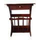 Magazine holder in varnished wood / vintage 60s