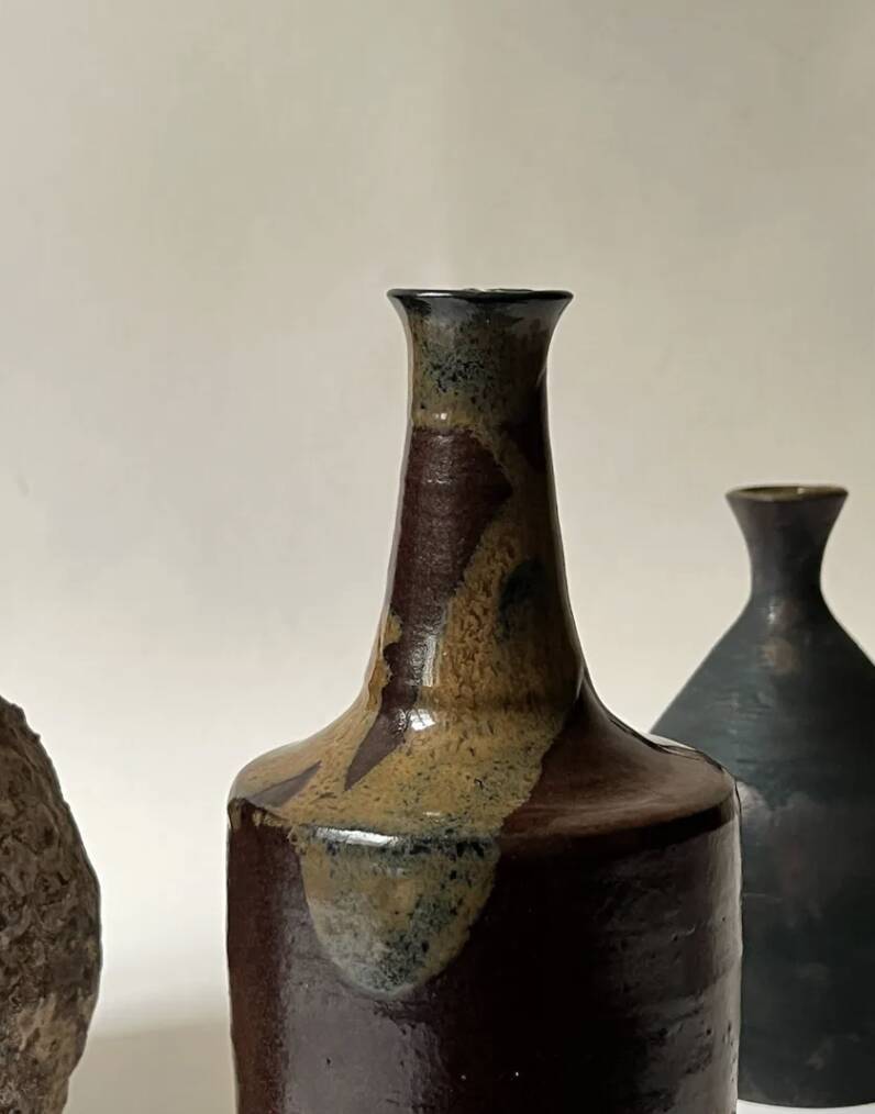 Céramique - Vase soliflore en grès émaillé, France vers 1970
