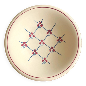 Antique salad bowl on a pedestal in BADONVILLER earthenware