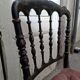 Paire de chaises Napoléon III noir et velours rose