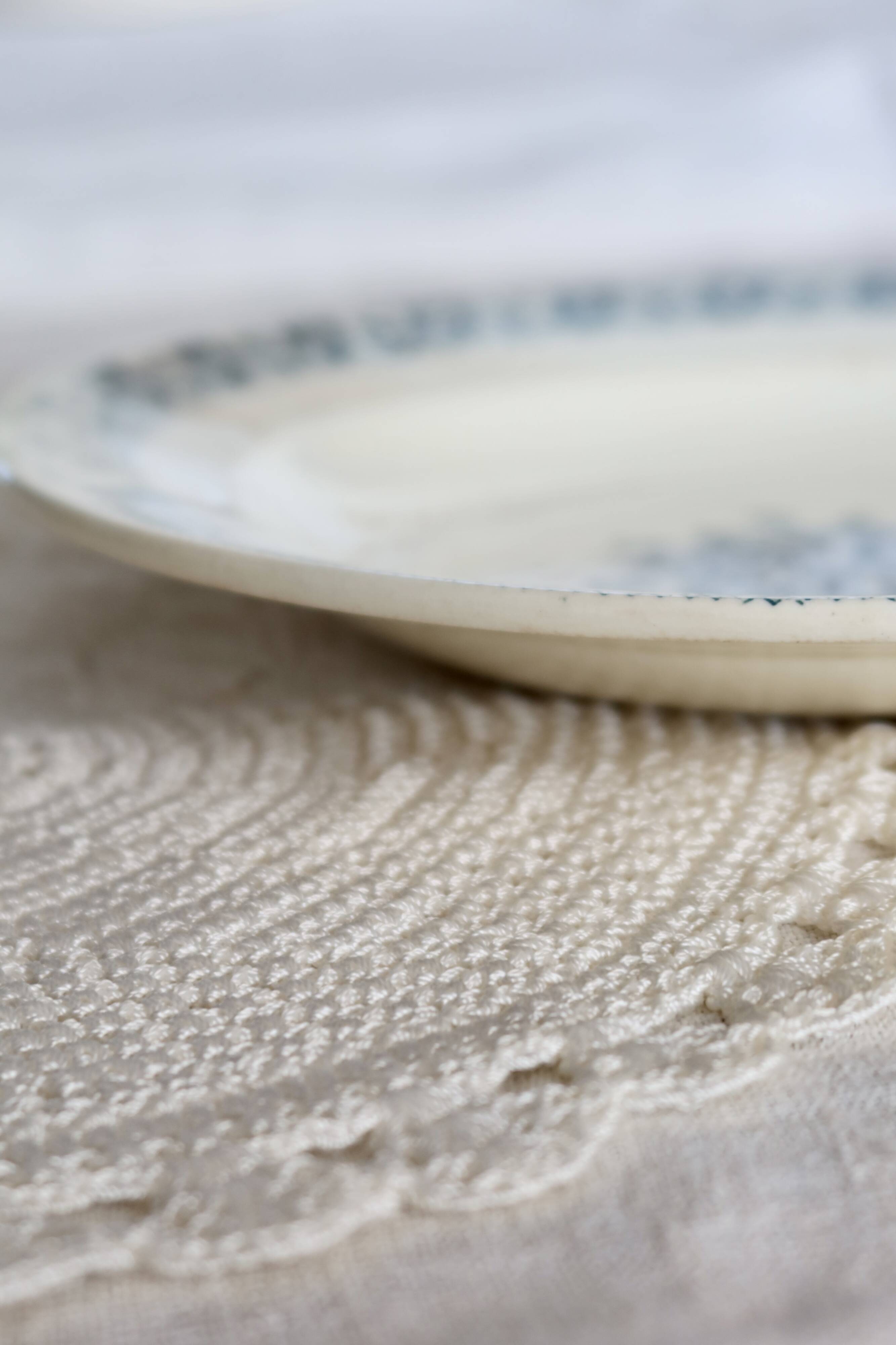 Antique semi-deep ironstone plate – Salins Henri II model