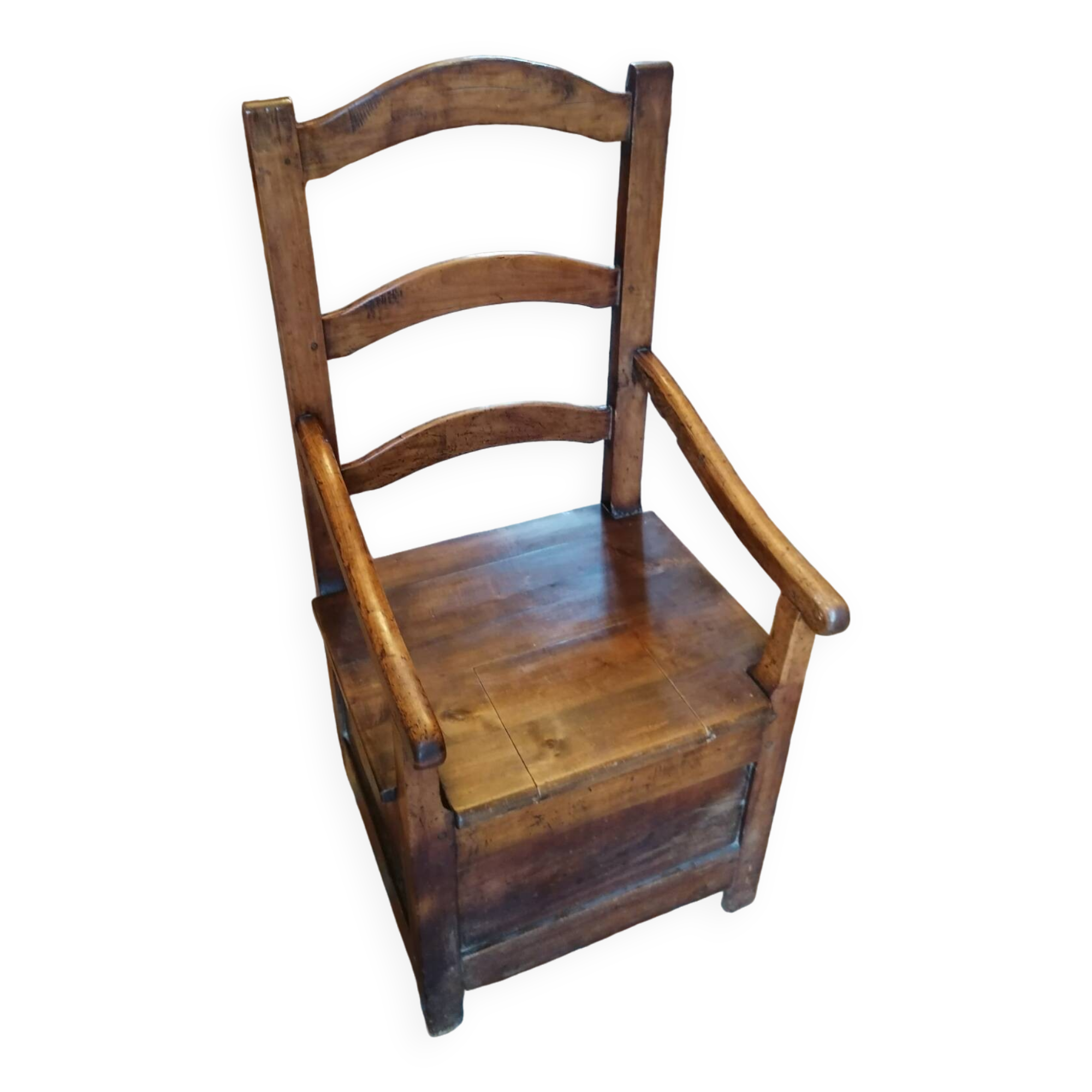 Antique solid wood trunk chair