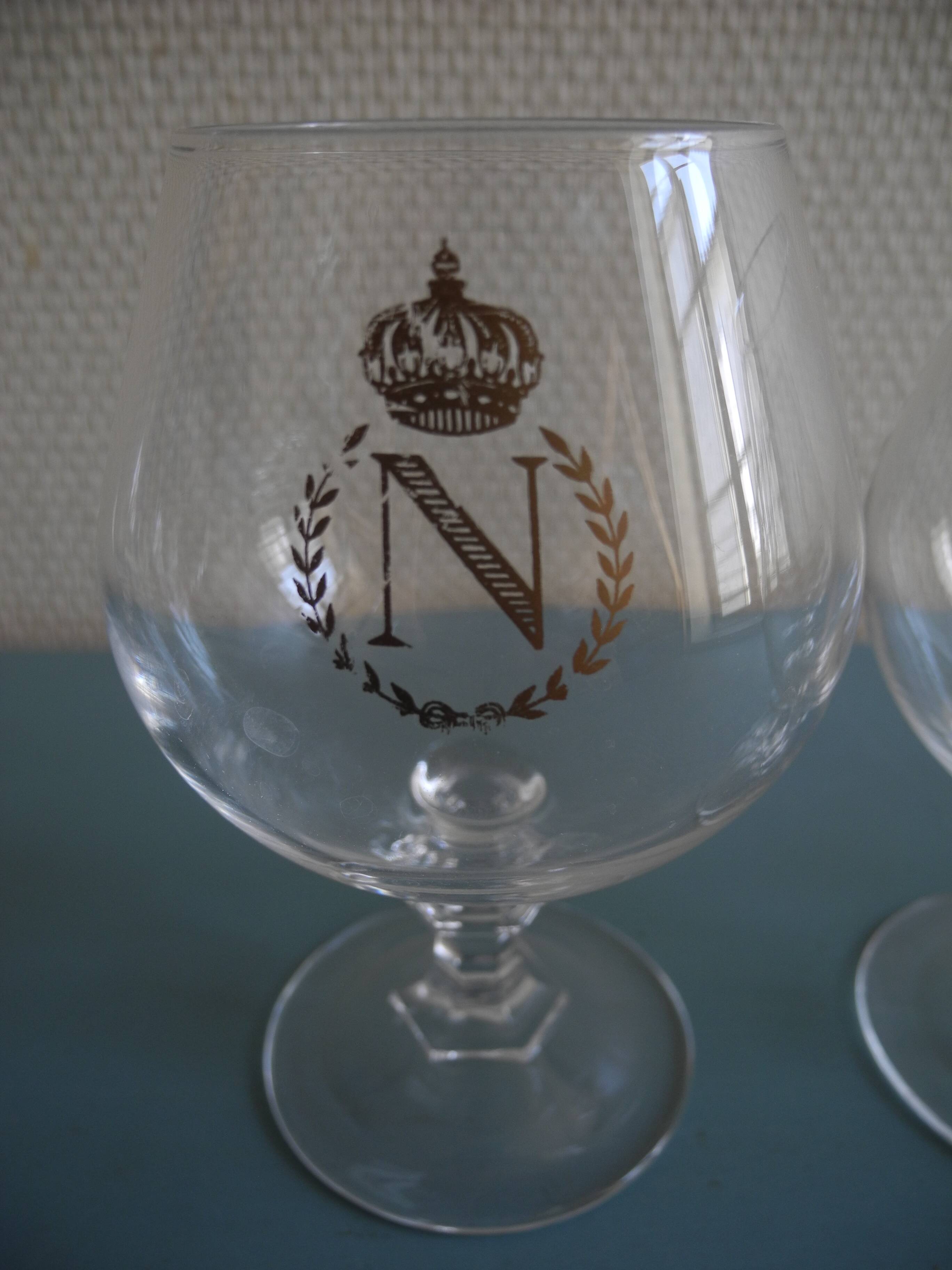 set of 6 cognac liqueur crystal glasses Napoleon old crystal glasses