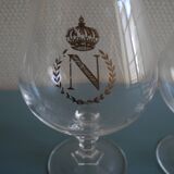 set of 6 cognac liqueur crystal glasses Napoleon old crystal glasses