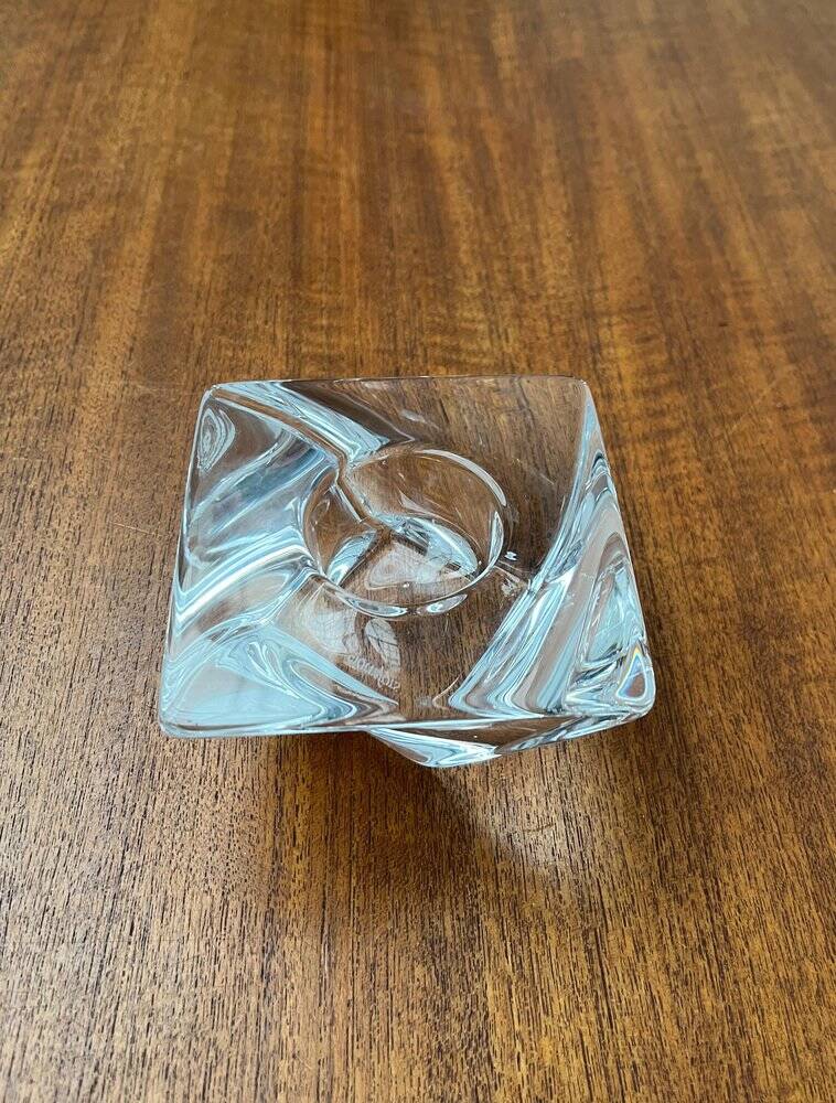 Crystal candlestick from the Tornado vintage series by Jan Johanssen for Orrefors, Sweden.