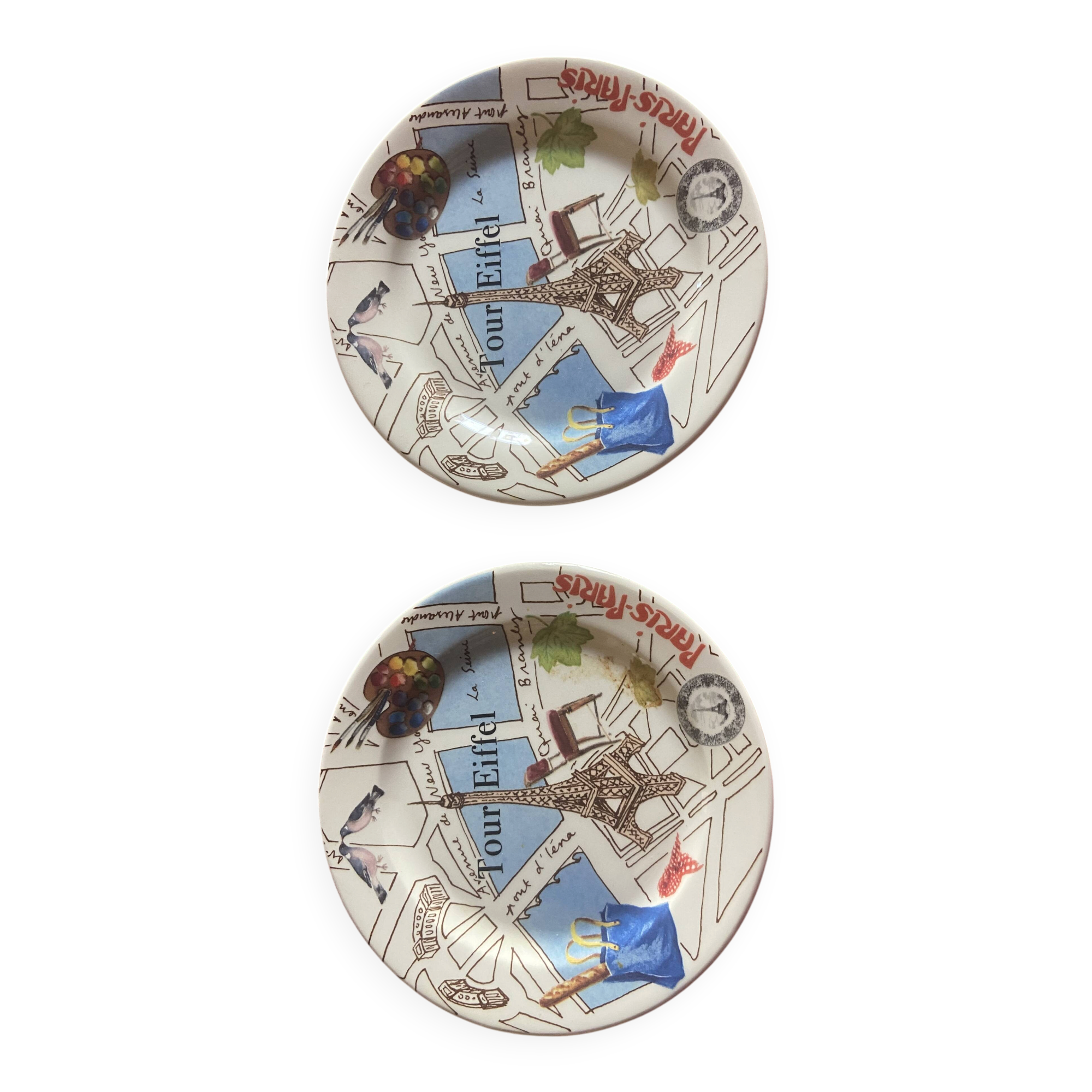 Pair of bread plates Gien