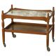 Modern Danish service trolley with tiled top, Henning Kjærnulf, Denmark, 1960s.