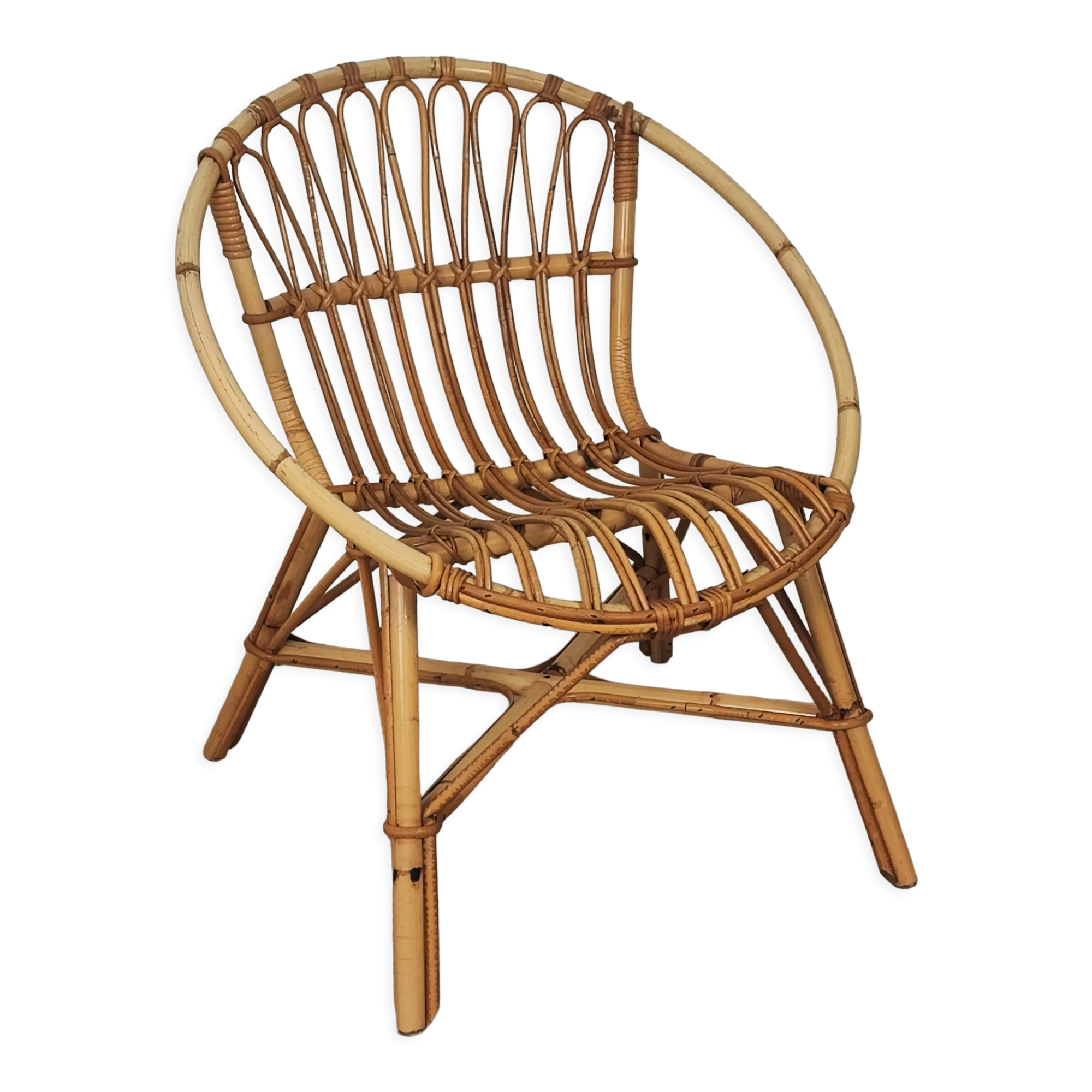 Rattan armchair 60s