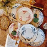 6 iron earth dessert plates lot 4