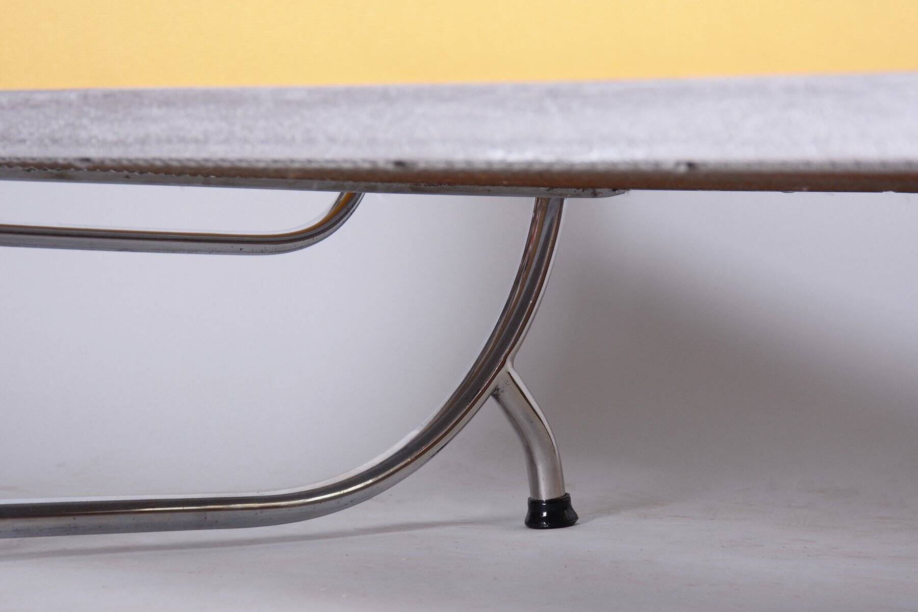 Bauhaus Leather and Tubular Chrome Sofa attributed to Robert Slezák, Czech, 1930s