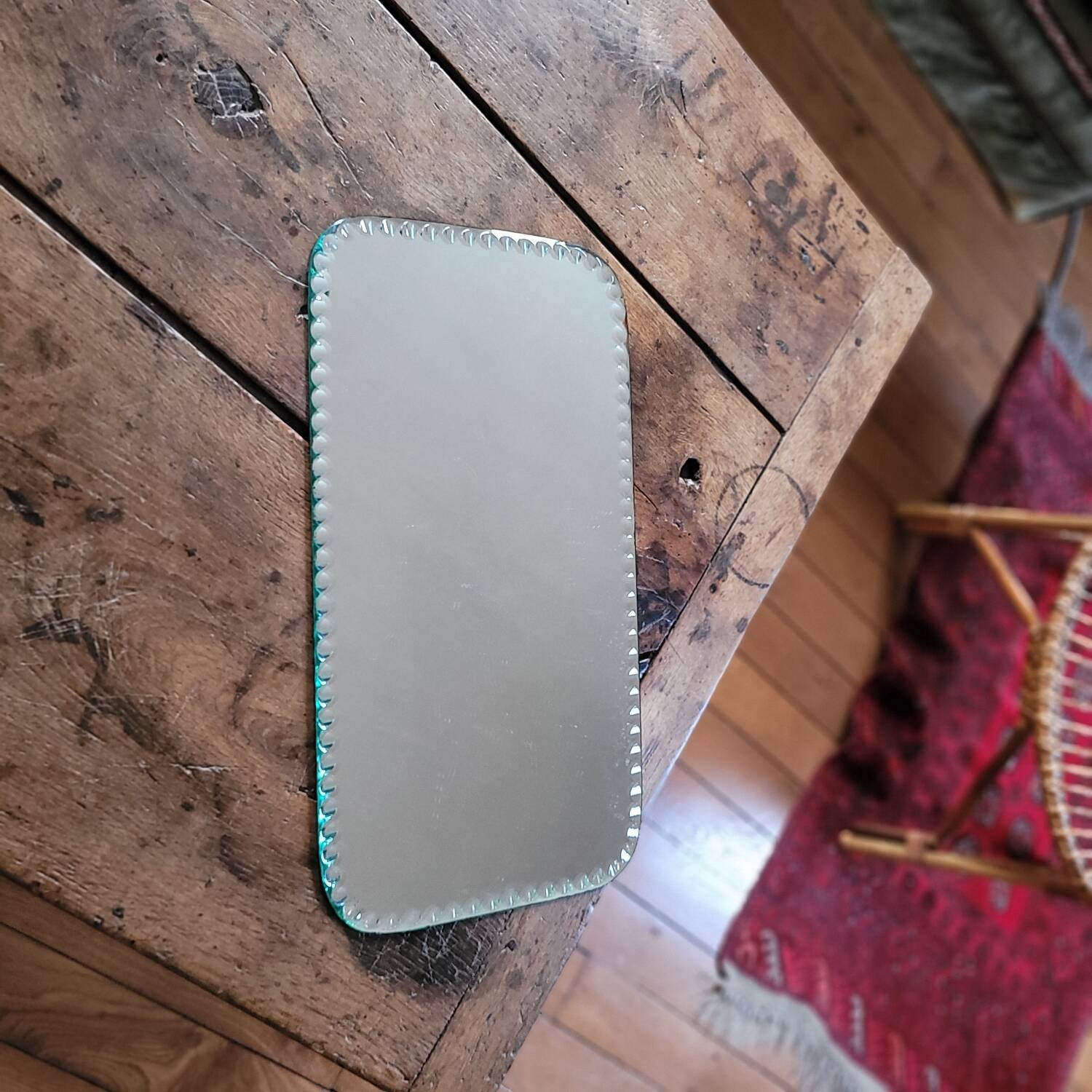 Rectangular mirror with molded edge — 1950s