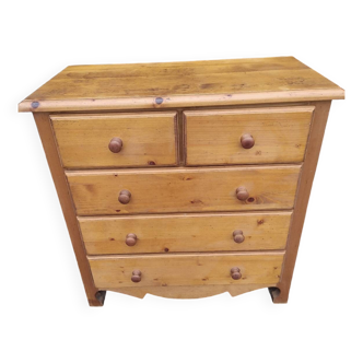 English pine chest of drawers
