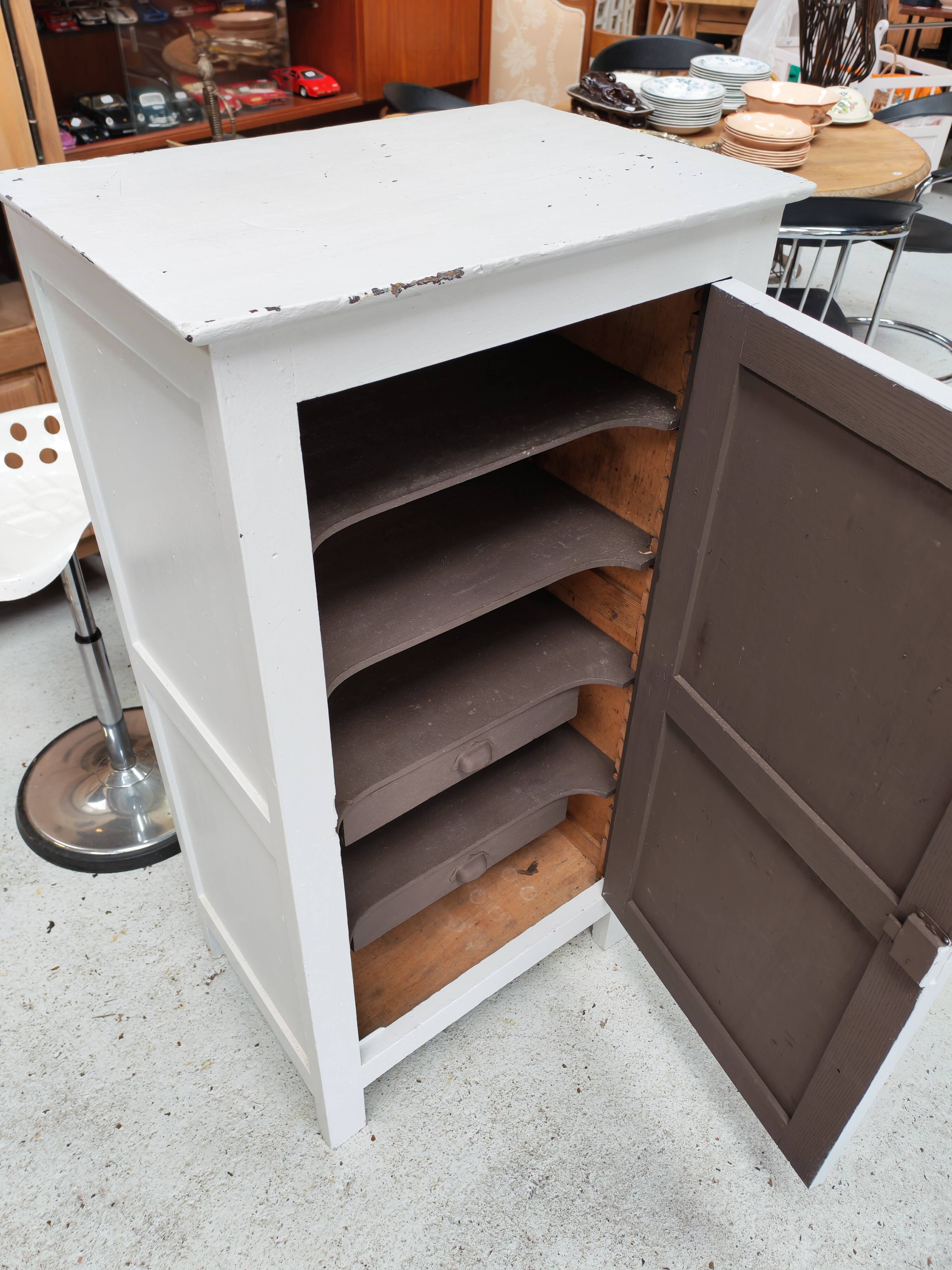 Title: Small Two-Tone Work Cabinet – 1950s