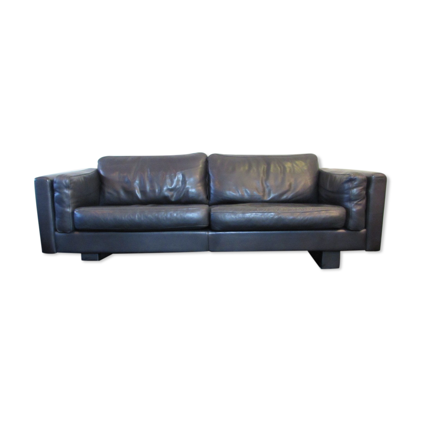 Black leather sofa from Denmark
