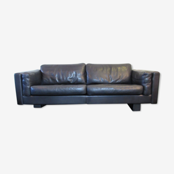 Black leather sofa from Denmark