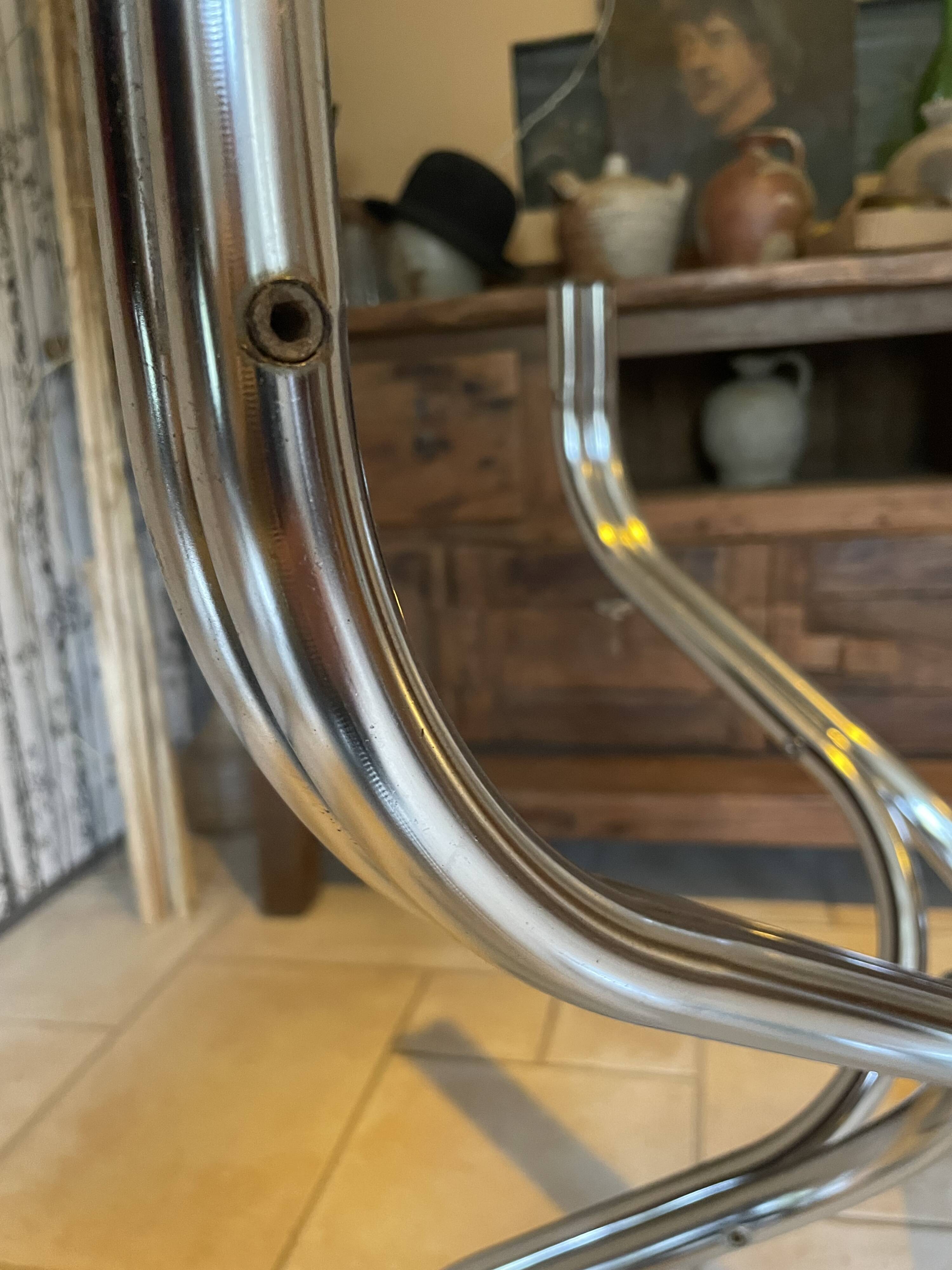 Vintage table with smoked glass top