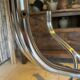 Vintage table with smoked glass top