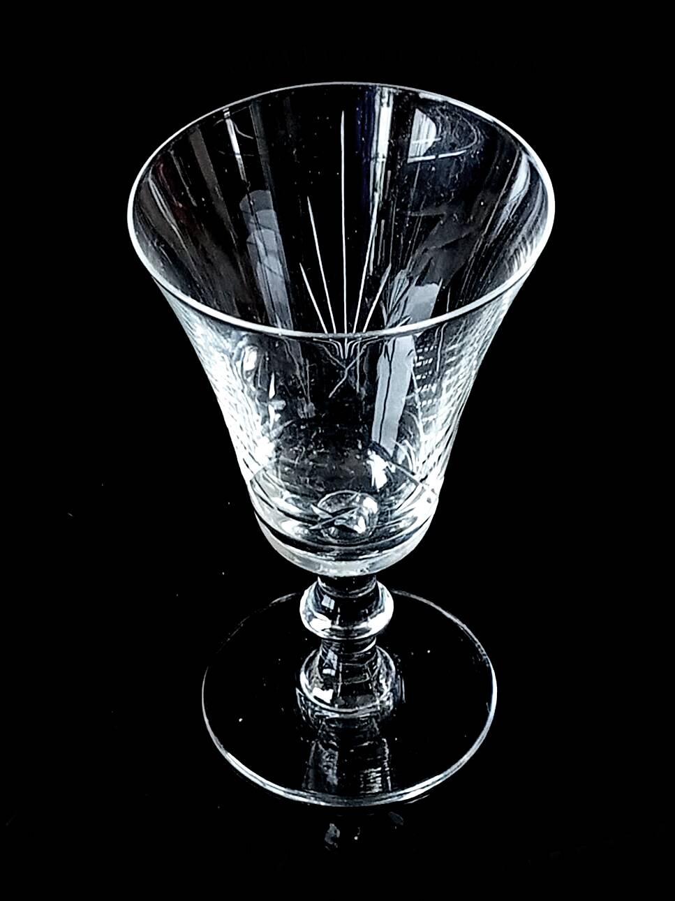 6 cut tulip glasses 1940