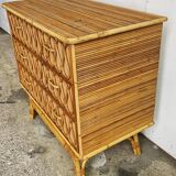 Commode en rotin vintage