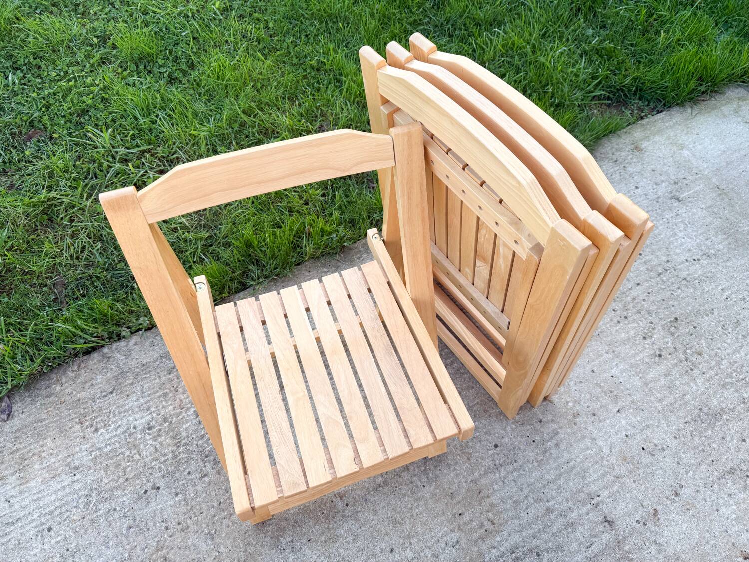 Set of 4 folding chairs by Aldo Jacober, 1970s/80s.