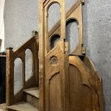 Gothic style church pulpit staircase in solid oak, 19th century