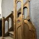 Gothic style church pulpit staircase in solid oak, 19th century