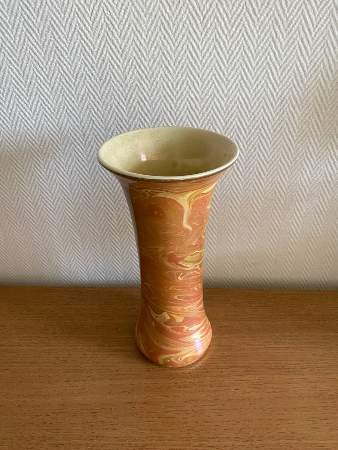 Hippolyte Boulnger marbled earthenware vase from Choisy-le-Roi