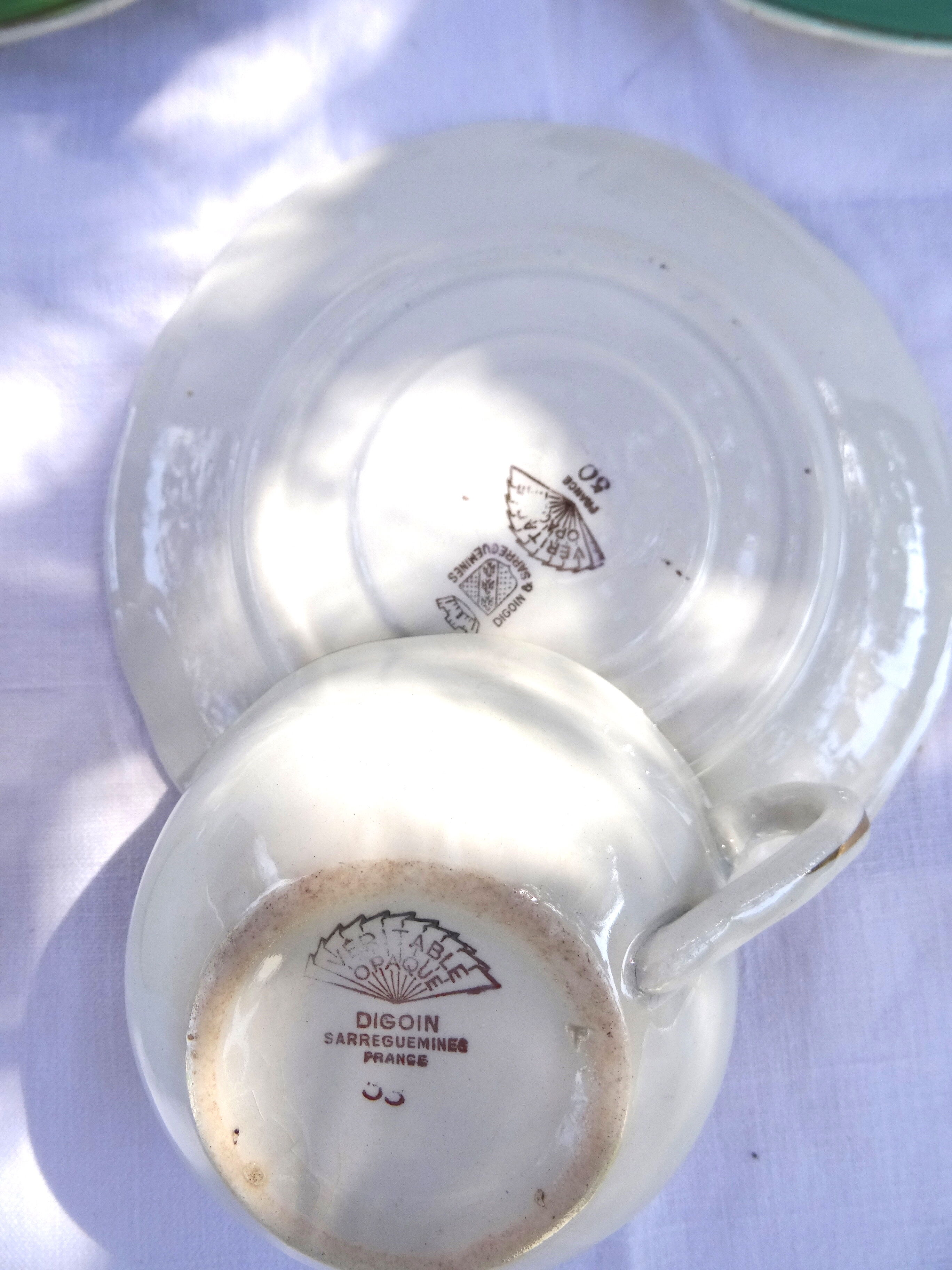 Digoin Sarreguemines 5 cup coffee cup set